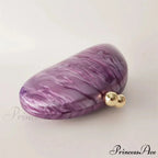 Egg-shaped Violet Shell Acrylic Purse Crossbody