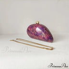 Egg-shaped Violet Shell Acrylic Purse Crossbody