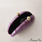 Egg-shaped Violet Shell Acrylic Purse Crossbody