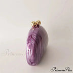 Egg-shaped Violet Shell Acrylic Purse Crossbody