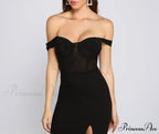 Elandra Formal Off The Graceful Shoulder Heat Stone Dress