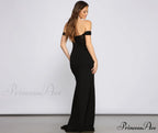 Elandra Formal Off The Graceful Shoulder Heat Stone Dress