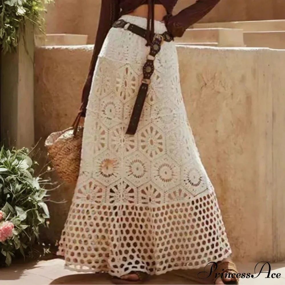 Elastic Crocheted Knit Skirt