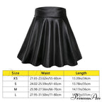 Elastic High Waist Faux Leather Skater Comfortable Stylish Chic Mini Skirt