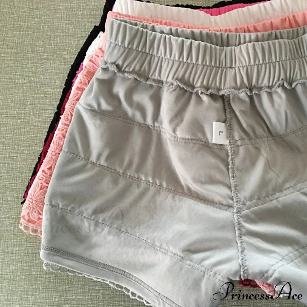 Elastic High Waist Lace Shorts