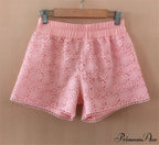 Elastic High Waist Lace Shorts