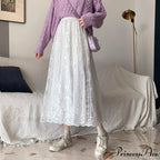 Elastic High Waist Lace Skirts