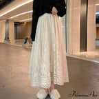 Elastic High Waist Lace Skirts