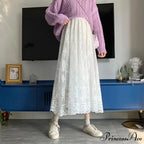 Elastic High Waist Lace Skirts