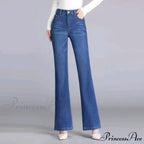 Elastic High Waist Woman Flare 2024 New Korean Fashion Clothing Pockets Slim Denim Solid Casual Flare Jean