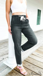 Elastic Skinny Pencil Casual Denim Drawstring High Waist Women's Fashionable Jean