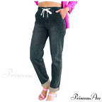 Elastic Skinny Pencil Casual Denim Drawstring High Waist Women's Fashionable Jean