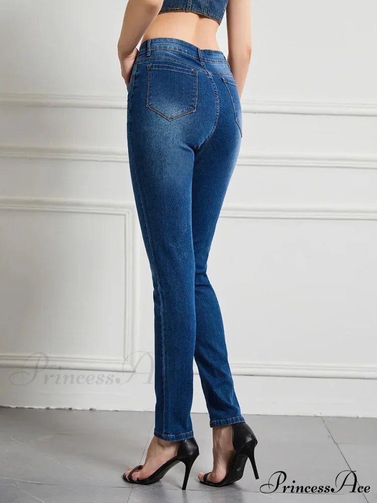Elastic Slim High Waist Small Feet Casual Autumn Winter Jean