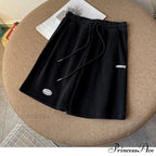 Elastic Waist Cotton Casual Biker Shorts