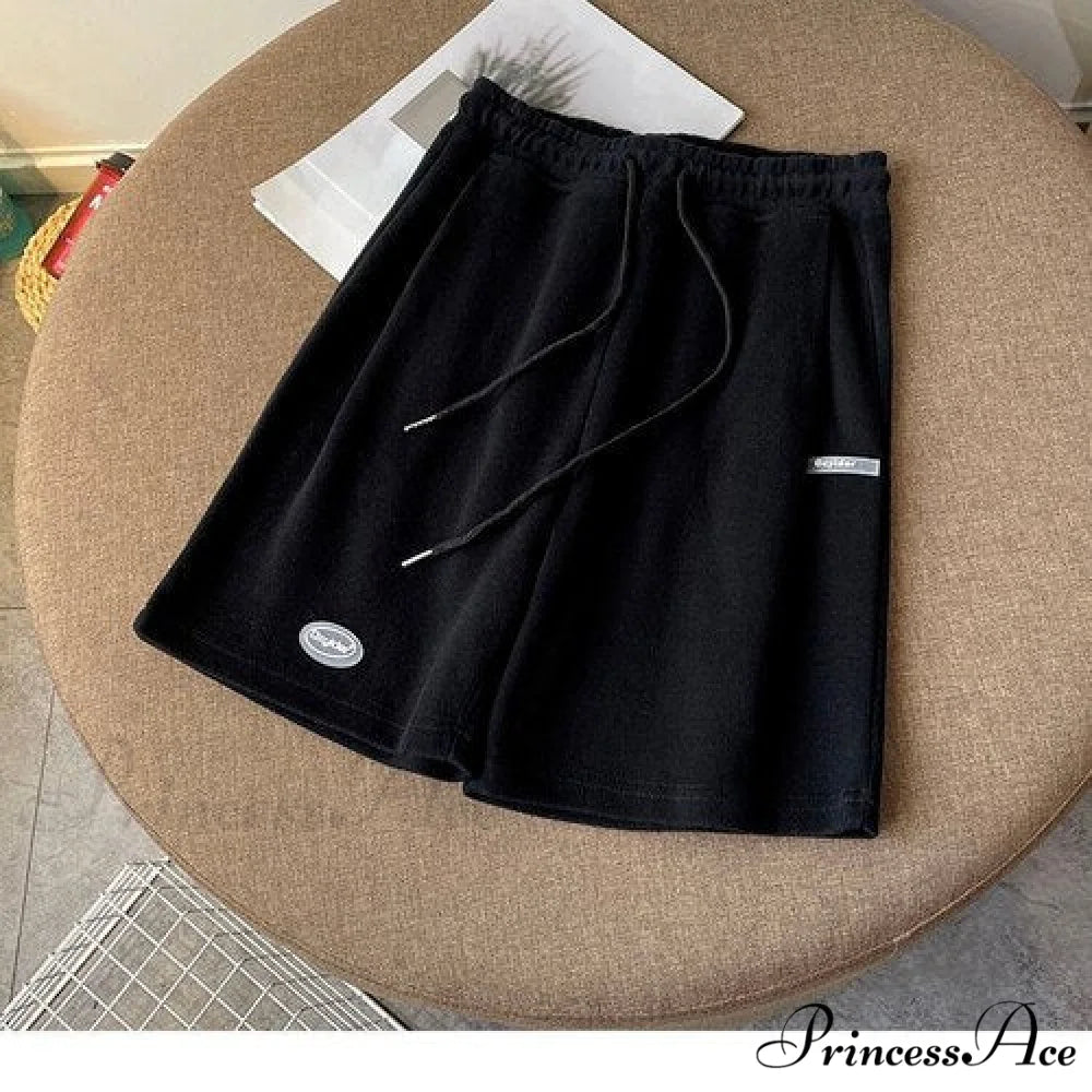 Elastic Waist Cotton Casual Biker Shorts