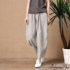 Elastic Waist Vintage Lady Loose Casual Pants