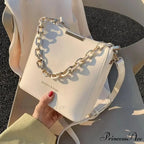 Elderly Leather Chain Pail Shoulder Crossbody
