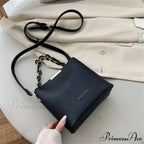 Elderly Leather Chain Pail Shoulder Crossbody