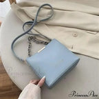 Elderly Leather Chain Pail Shoulder Crossbody