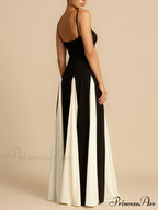 Elegance Panelled Tulle Charming A-line Slip Maxi Dress