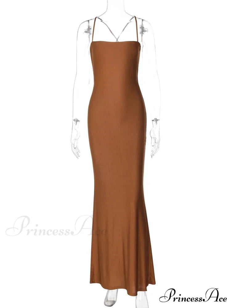 Elegant Backless Draped Bandage Sexy Maxi Christmas Party Dress