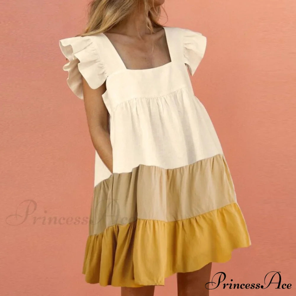 Elegant Butterfly Sleeve Beach Party Dress