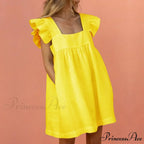 Elegant Butterfly Sleeve Beach Party Dress