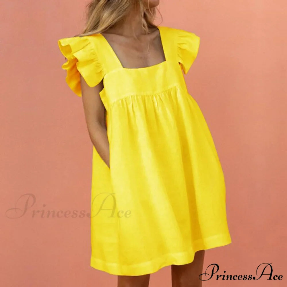 Elegant Butterfly Sleeve Beach Party Dress