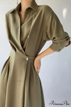 Elegant Casual A-Line Long Sleeve Slim Waist Black Vestidos Dress