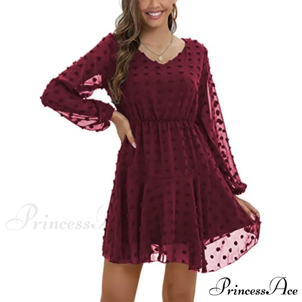 Elegant Casual Chiffon Party Vintage Midi Dresses