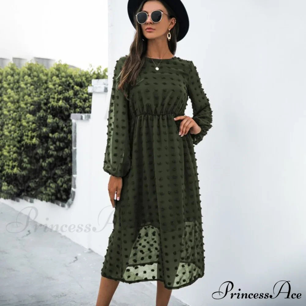 Elegant Casual Chiffon Party Vintage Midi Dresses