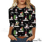 Elegant Casual Loose Round Neck Outdoor Autumn Winter Christmas Tree Hoodie