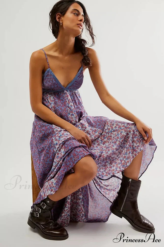 Elegant Chiffon Floral Bohemian Dress