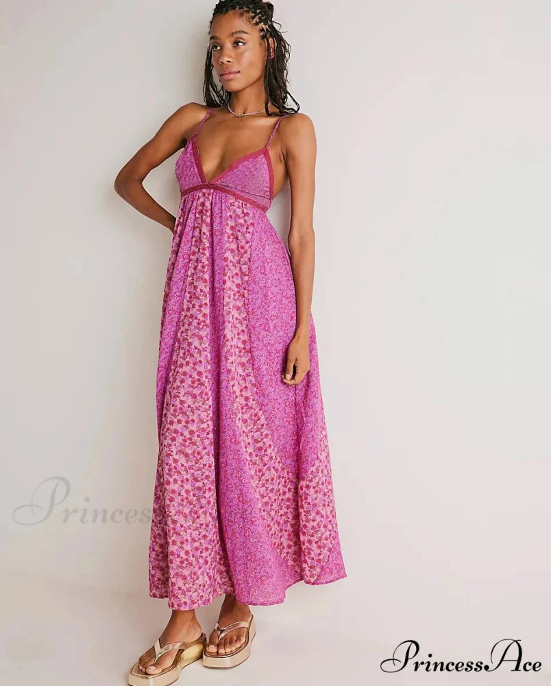 Elegant Chiffon Floral Bohemian Dress