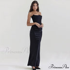 Elegant Corset Strap Neck Backless Maxi Red Christmas Party Dress