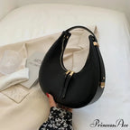 Elegant Crescent Faux Leather Crossbody Purse