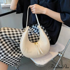 Elegant Crescent Faux Leather Crossbody Purse