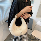 Elegant Crescent Faux Leather Crossbody Purse