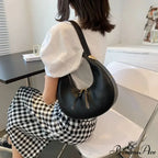 Elegant Crescent Faux Leather Crossbody Purse