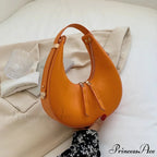 Elegant Crescent Faux Leather Crossbody Purse