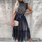 Elegant Crochet Lace Patchwork Flower Dress