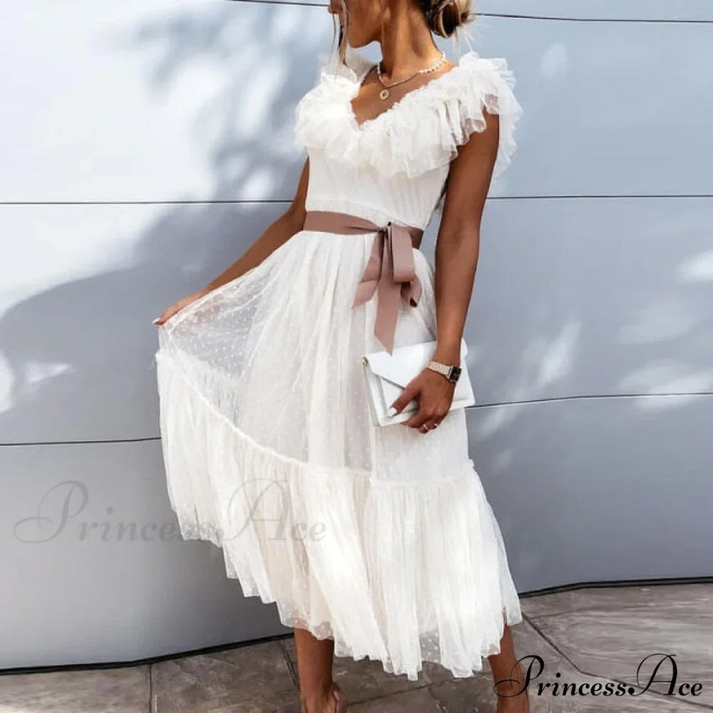 Elegant Crochet Lace Patchwork Flower Dress