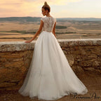 Elegant Extended Train Royal Wedding Gown