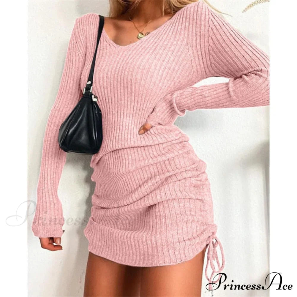 Elegant Fashion V-Neck Long Sleeve Bodycon Party Dresses