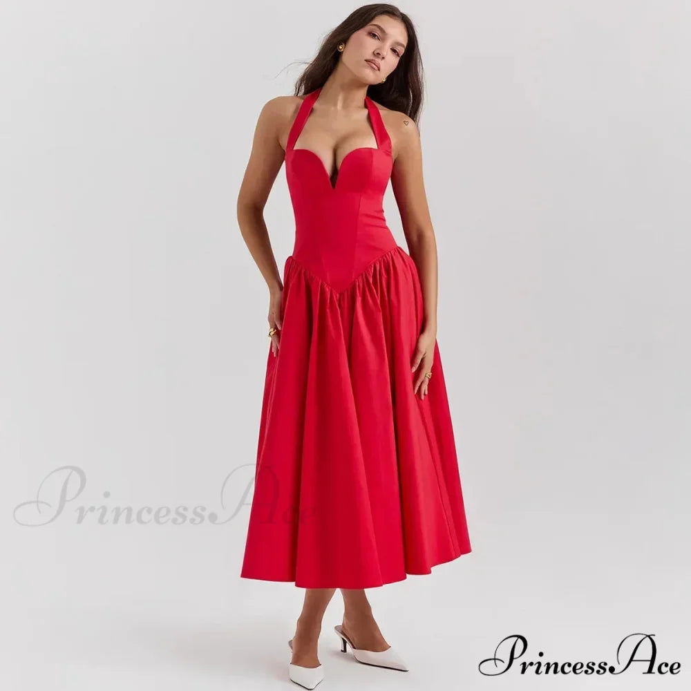 Elegant Fit and Flare Casual Sexy Christmas Party Dress