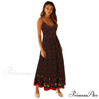 Elegant Floral V-Neck Sleeveless Boho Dress