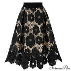 Elegant Flower Hollow Out Lace Skirts