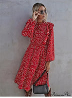 Elegant Full Sleeve High Waist Ladies Long Dress