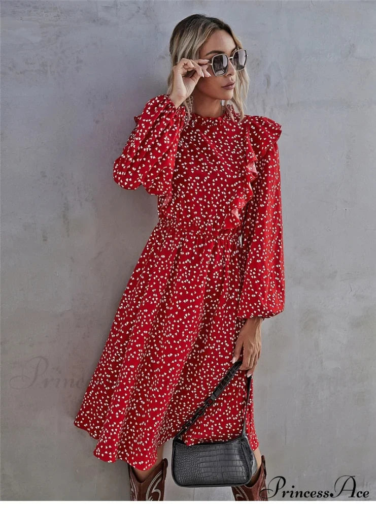 Elegant Full Sleeve High Waist Ladies Long Dress