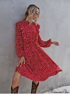 Elegant Full Sleeve High Waist Ladies Long Dress